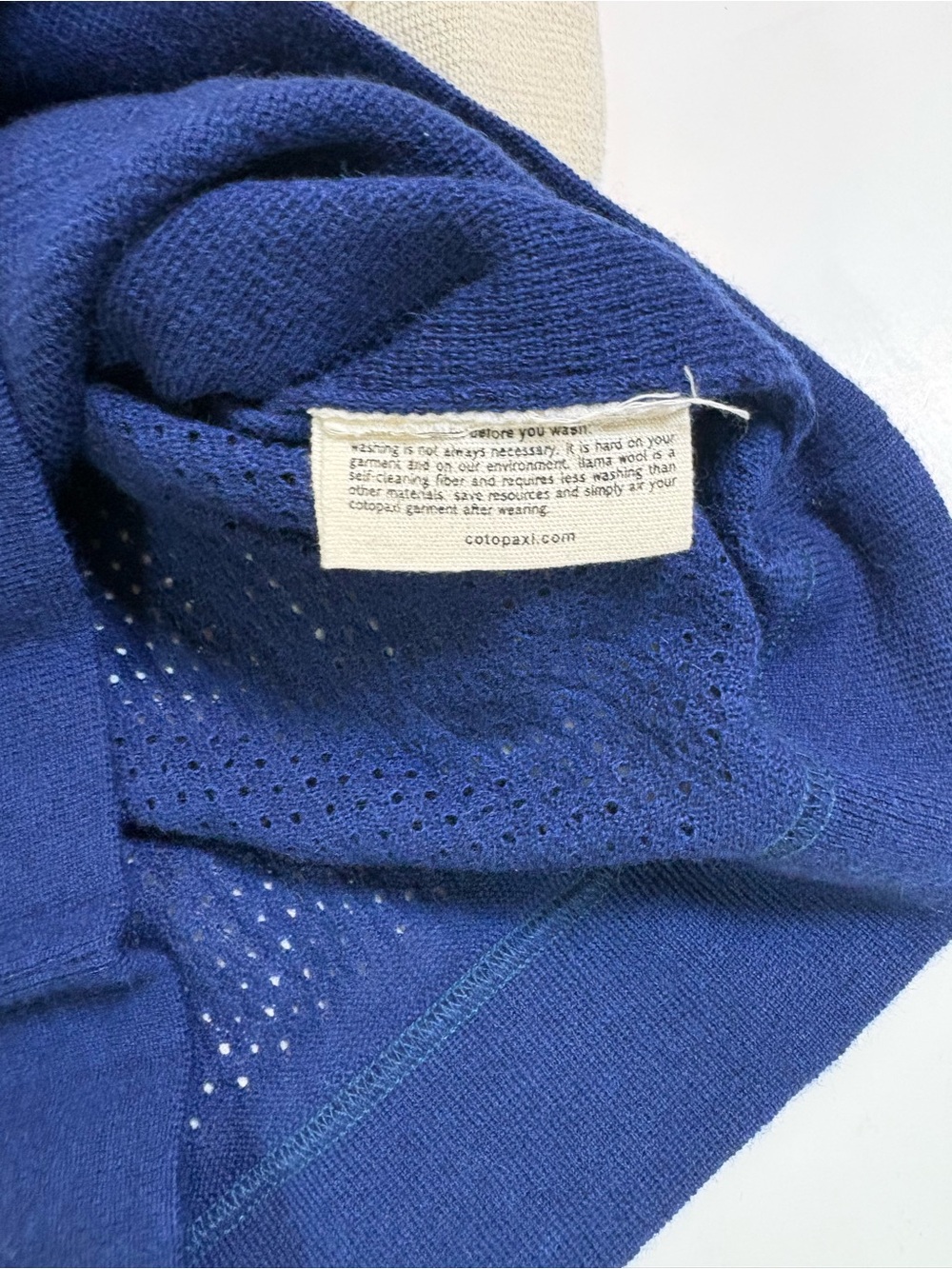 cotopaxi Libre Llama Fiber Crewneck Navy & Cream Sweater - Picture 6 of 8